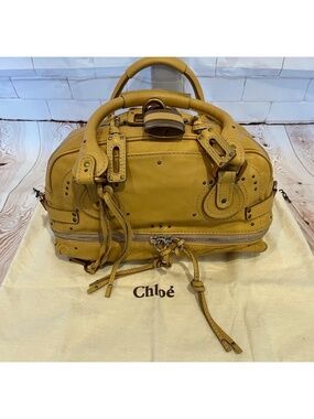 CHLOE Paddington Handbag, Tan, Bottom zipper compartment, Gold hardware